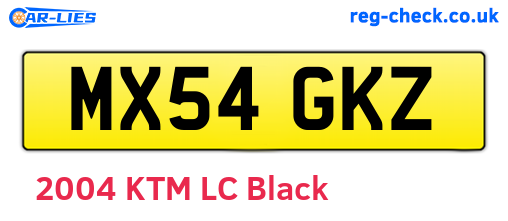 MX54GKZ are the vehicle registration plates.