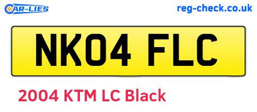 NK04FLC are the vehicle registration plates.