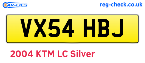 VX54HBJ are the vehicle registration plates.