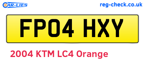 FP04HXY are the vehicle registration plates.