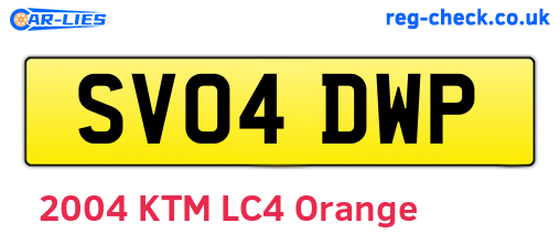 SV04DWP are the vehicle registration plates.