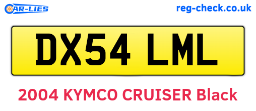 DX54LML are the vehicle registration plates.
