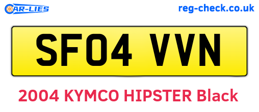 SF04VVN are the vehicle registration plates.