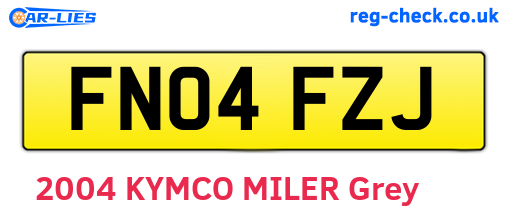 FN04FZJ are the vehicle registration plates.