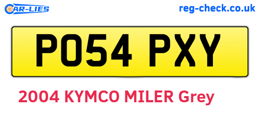 PO54PXY are the vehicle registration plates.