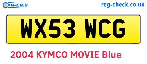 WX53WCG are the vehicle registration plates.