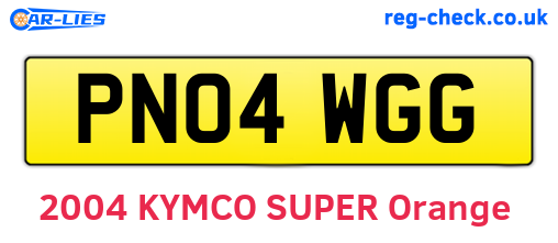 PN04WGG are the vehicle registration plates.