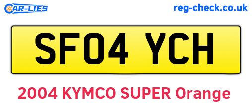 SF04YCH are the vehicle registration plates.