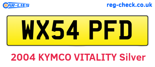 WX54PFD are the vehicle registration plates.
