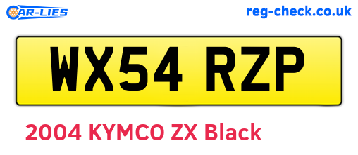 WX54RZP are the vehicle registration plates.