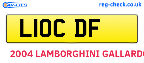 L10CDF are the vehicle registration plates.