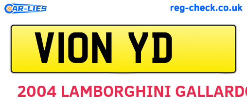 V10NYD are the vehicle registration plates.