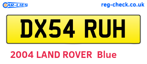 DX54RUH are the vehicle registration plates.