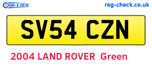 SV54CZN are the vehicle registration plates.