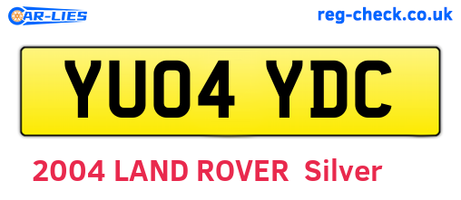 YU04YDC are the vehicle registration plates.