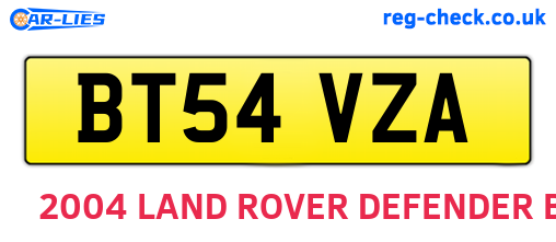 BT54VZA are the vehicle registration plates.