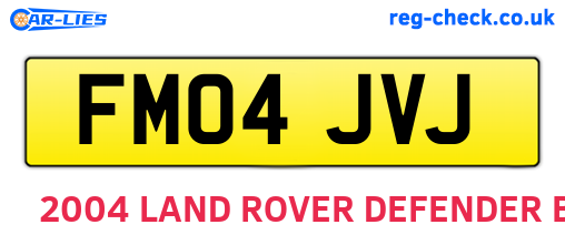 FM04JVJ are the vehicle registration plates.