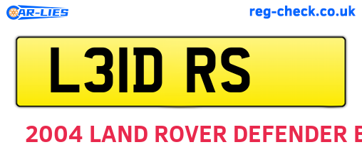 L31DRS are the vehicle registration plates.