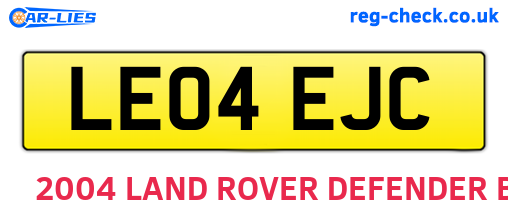 LE04EJC are the vehicle registration plates.