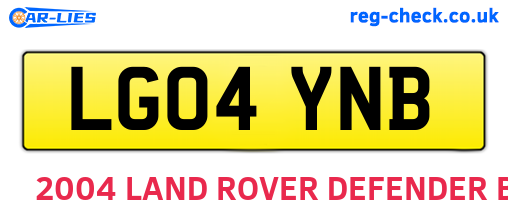 LG04YNB are the vehicle registration plates.
