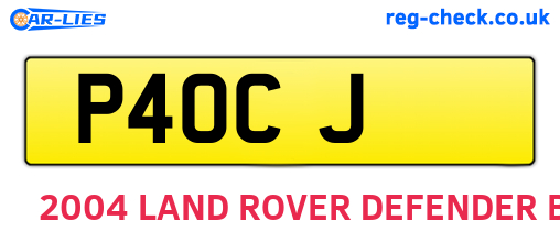 P4OCJ are the vehicle registration plates.