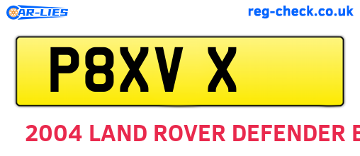 P8XVX are the vehicle registration plates.