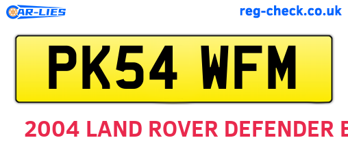 PK54WFM are the vehicle registration plates.