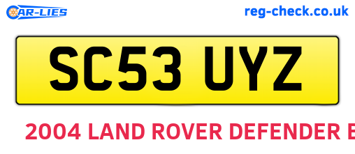 SC53UYZ are the vehicle registration plates.