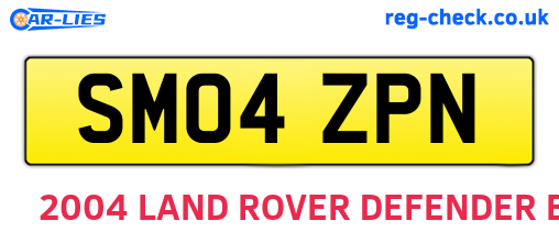 SM04ZPN are the vehicle registration plates.