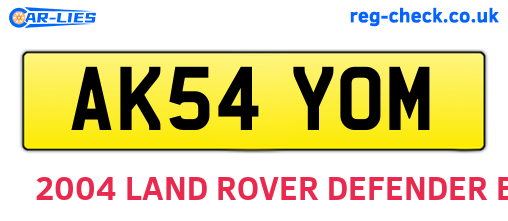 AK54YOM are the vehicle registration plates.