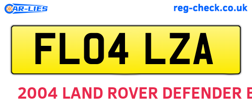 FL04LZA are the vehicle registration plates.