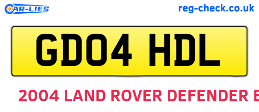 GD04HDL are the vehicle registration plates.