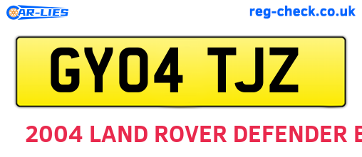 GY04TJZ are the vehicle registration plates.