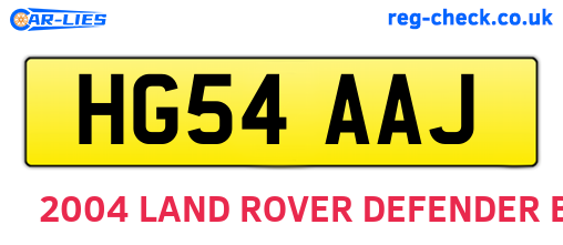 HG54AAJ are the vehicle registration plates.