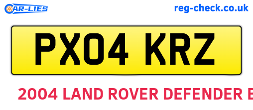 PX04KRZ are the vehicle registration plates.