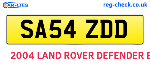 SA54ZDD are the vehicle registration plates.