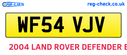 WF54VJV are the vehicle registration plates.