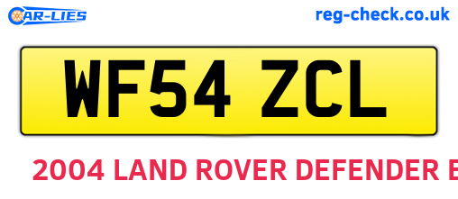 WF54ZCL are the vehicle registration plates.