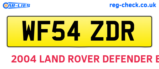 WF54ZDR are the vehicle registration plates.
