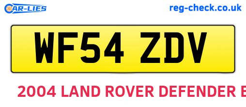 WF54ZDV are the vehicle registration plates.