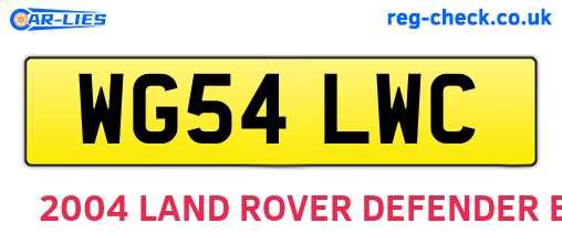 WG54LWC are the vehicle registration plates.