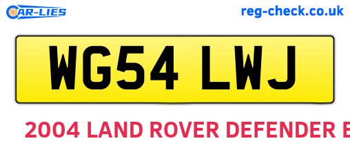 WG54LWJ are the vehicle registration plates.