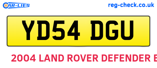 YD54DGU are the vehicle registration plates.
