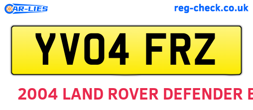 YV04FRZ are the vehicle registration plates.