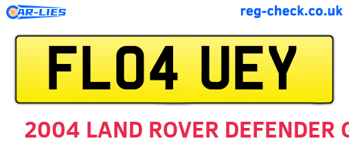 FL04UEY are the vehicle registration plates.