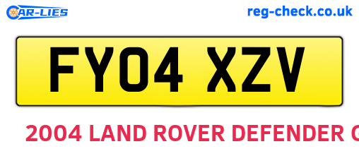 FY04XZV are the vehicle registration plates.