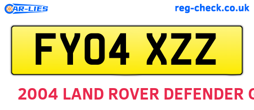 FY04XZZ are the vehicle registration plates.