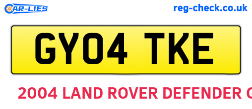 GY04TKE are the vehicle registration plates.