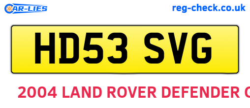 HD53SVG are the vehicle registration plates.