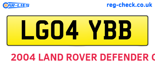 LG04YBB are the vehicle registration plates.